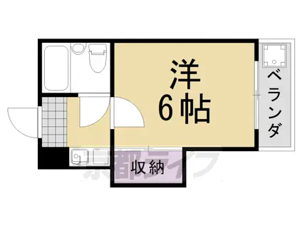 阪急電鉄京都線 桂駅 徒歩5分 3階建 築41年(1K/2階)の間取り写真