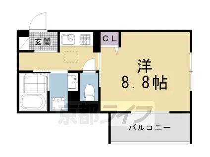 フォーレスト修学院2(1K/1階)の間取り写真