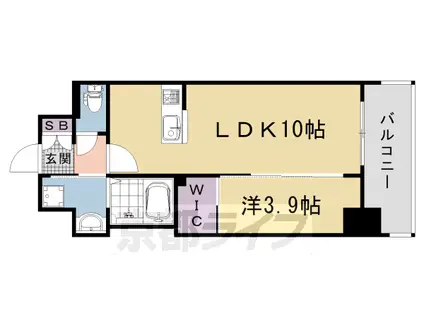 阪急電鉄京都線 西院駅(阪急) 徒歩3分 7階建 新築(1LDK/2階)の間取り写真