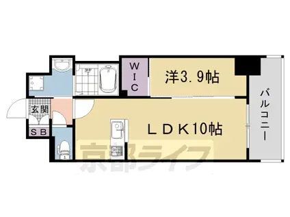 阪急電鉄京都線 西院駅(阪急) 徒歩3分 7階建 新築(1LDK/2階)の間取り写真