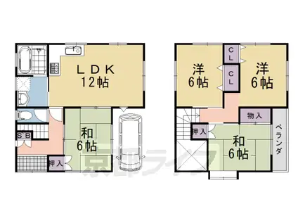 東海道本線 長岡京駅 徒歩18分 2階建 築27年(4LDK)の間取り写真