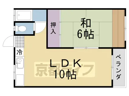 阪急電鉄京都線 桂駅 徒歩15分 3階建 築54年(1LDK/2階)の間取り写真