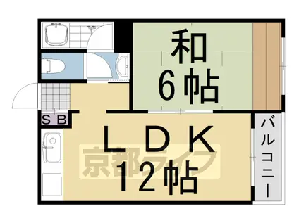 阪急電鉄京都線 桂駅 徒歩15分 3階建 築54年(1LDK/2階)の間取り写真