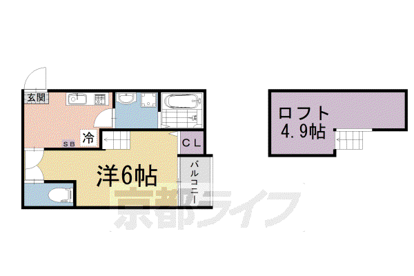 京阪電気鉄道京阪線 藤森駅 徒歩11分 2階建 築2年(1K/2階)の間取り写真