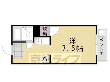 阪急電鉄京都線 桂駅 徒歩10分 2階建 築45年(1K/1階)の間取り写真