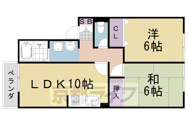 阪急電鉄京都線 桂駅 徒歩23分 2階建 築32年(2LDK/2階)の間取り写真