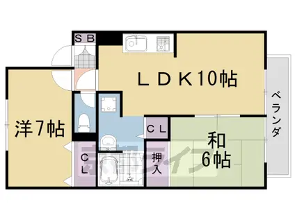 ラ・ルミエール(2LDK/1階)の間取り写真