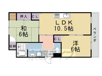 阪急電鉄京都線 桂駅 徒歩18分 3階建 築36年(2LDK/3階)の間取り写真
