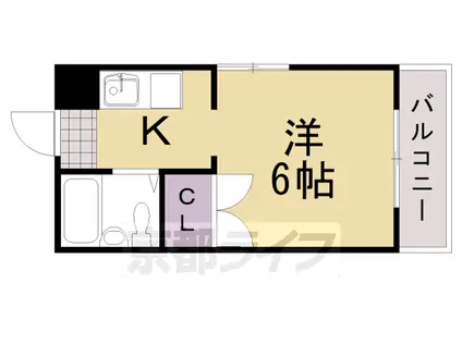 阪急電鉄嵐山線 嵐山駅(阪急) 徒歩4分 4階建 築41年(1K/2階)の間取り写真
