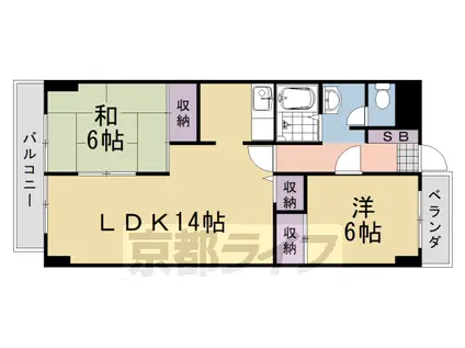 レジデンス桂川(2LDK/2階)の間取り写真