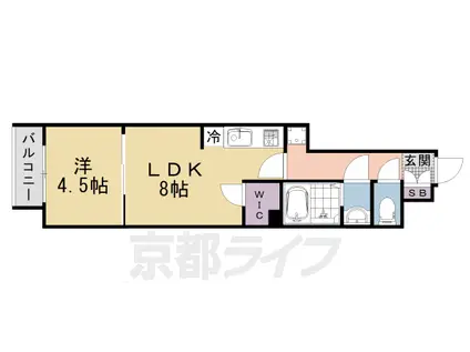 エステムコート京都二条(1LDK/5階)の間取り写真