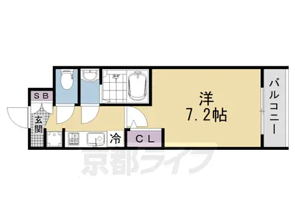 エステムコート京都二条(1K/5階)の間取り写真