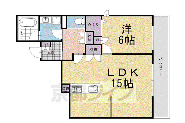 京阪電気鉄道京阪線 清水五条駅 徒歩6分 4階建 築2年(1LDK/3階)の間取り写真