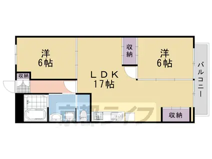 阪急電鉄京都線 桂駅 徒歩4分 3階建 築45年(2LDK/3階)の間取り写真