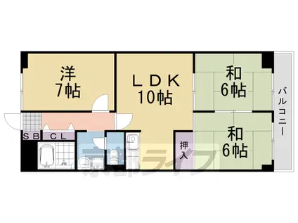 阪急電鉄京都線 桂駅 徒歩19分 7階建 築42年(3LDK/5階)の間取り写真