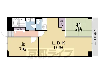 第2コーポ藤岡(2LDK/1階)の間取り写真