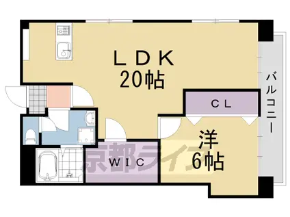阪急電鉄嵐山線 上桂駅 徒歩5分 6階建 築53年(1LDK/2階)の間取り写真