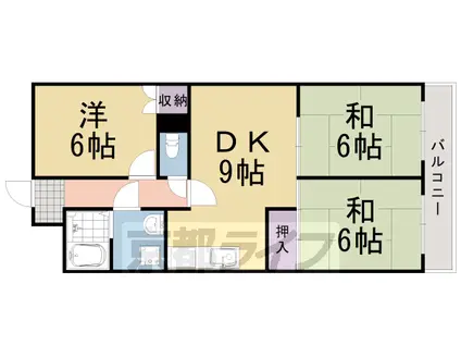 シャルレ8番館(3DK/2階)の間取り写真