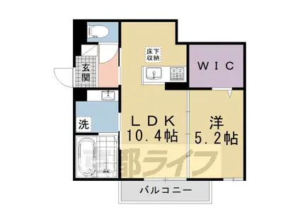 京都市烏丸線 北山駅(京都) 徒歩7分 2階建 築1年(1LDK/1階)の間取り写真
