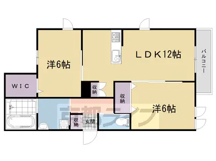 奈良線 宇治駅(ＪＲ) 徒歩15分 2階建 築1年(2LDK/1階)の間取り写真