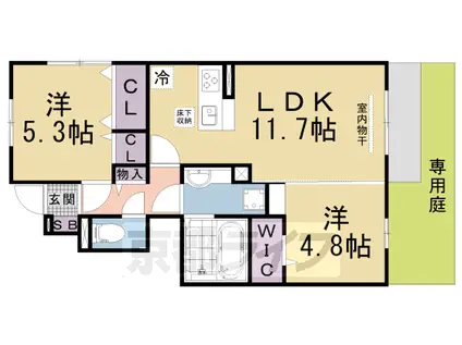 メゾン ソレイユ(2LDK/1階)の間取り写真