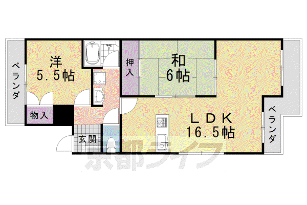 嵐山ファミリオ(2LDK/3階)の間取り写真