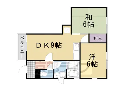 阪急電鉄嵐山線 松尾大社駅 徒歩12分 2階建 築38年(2DK/1階)の間取り写真