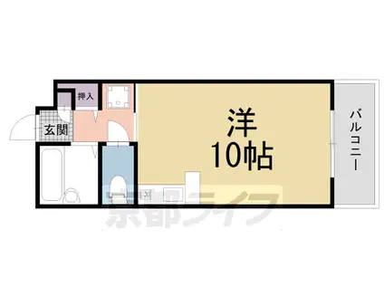 東海道本線 山科駅 徒歩12分 4階建 築32年(1K/2階)の間取り写真