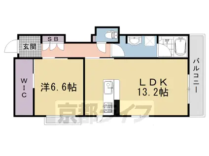 山陰本線 円町駅 徒歩8分 3階建 新築(1LDK/2階)の間取り写真