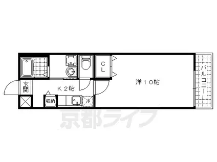 スプリング早稲ノ内Ⅱ(1K/3階)の間取り写真