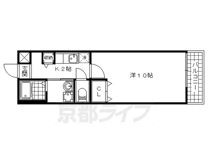 スプリング早稲ノ内Ⅱ(1K/2階)の間取り写真