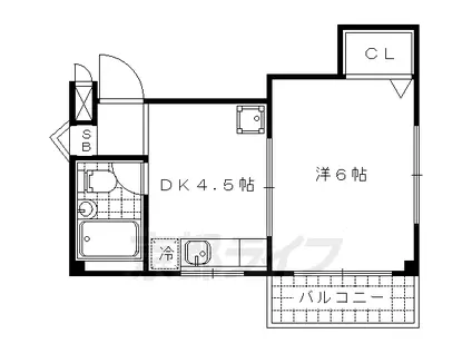 ヴィラージュサントレ(1DK/3階)の間取り写真