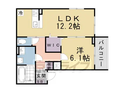 京都市東西線 椥辻駅 徒歩6分 2階建 新築(1LDK/2階)の間取り写真