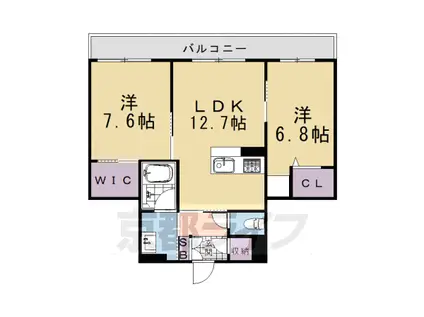 シャーメゾン ル・ボヌール(2LDK/3階)の間取り写真