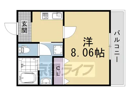 MESA VERDE 京都仁和寺街道(1K/2階)の間取り写真