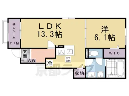 プリムローズ K(1LDK/1階)の間取り写真