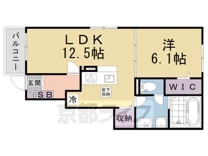 ヒカルサ大津唐崎Ⅰ(1LDK/1階)の間取り写真