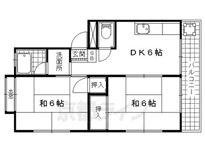 中島マンション(2DK/3階)の間取り写真