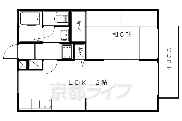 リヴィエール槇ノ内(1LDK/2階)の間取り写真