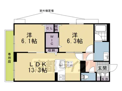 京阪電気鉄道京阪線 伏見桃山駅 徒歩2分 3階建 新築(2LDK/1階)の間取り写真