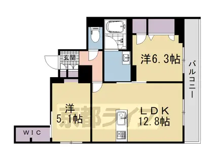 近鉄京都線 富野荘駅 徒歩10分 3階建 新築(2LDK/3階)の間取り写真