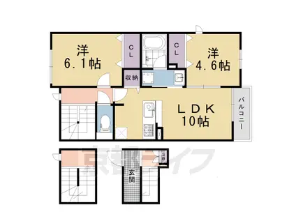 東海道本線 西大路駅 徒歩14分 3階建 新築(2LDK/3階)の間取り写真