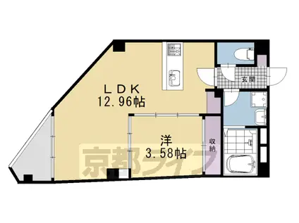 阪急電鉄京都線 大宮駅(京都) 徒歩3分 6階建 築1年(1LDK/4階)の間取り写真