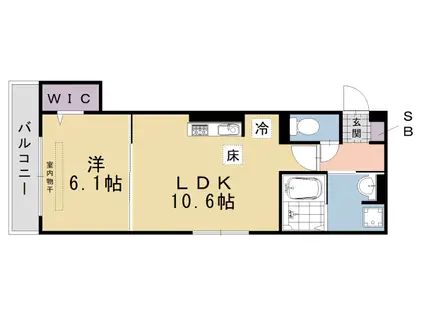 阪急電鉄京都線 桂駅 徒歩17分 2階建 築1年(1LDK/1階)の間取り写真