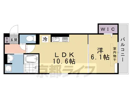 阪急電鉄京都線 桂駅 徒歩17分 2階建 築1年(1LDK/2階)の間取り写真