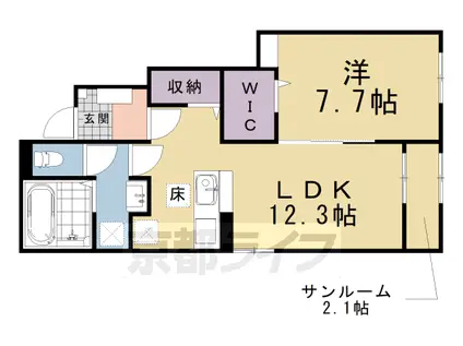 エル・ソラーレⅠ(1LDK/1階)の間取り写真