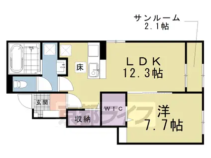 エル・ソラーレⅡ(1LDK/1階)の間取り写真