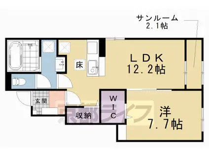 エル・ソラーレⅡ(1LDK/1階)の間取り写真