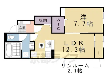 エル・ソラーレⅡ(1LDK/1階)の間取り写真