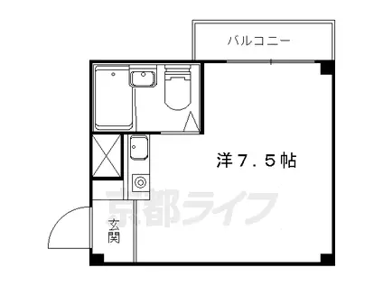 ロジュマンフランセ(ワンルーム/2階)の間取り写真